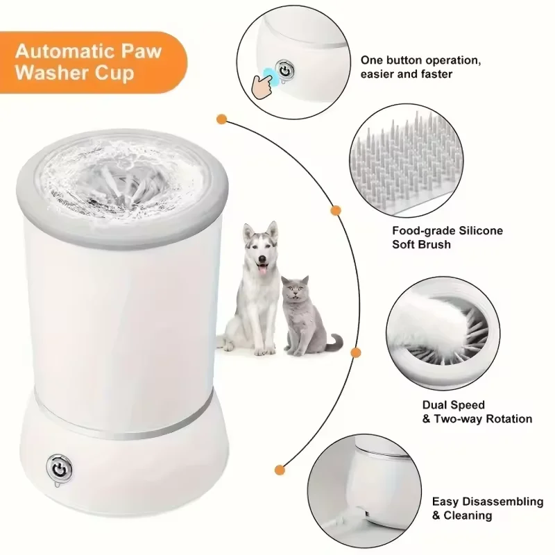 Pet Feet Washer Electrical Pet Paw Cleaner Automatic Pet Foot Cleaning Cup Portable Quick Low Noise Dog Cat Paw Cleaner - Image 5
