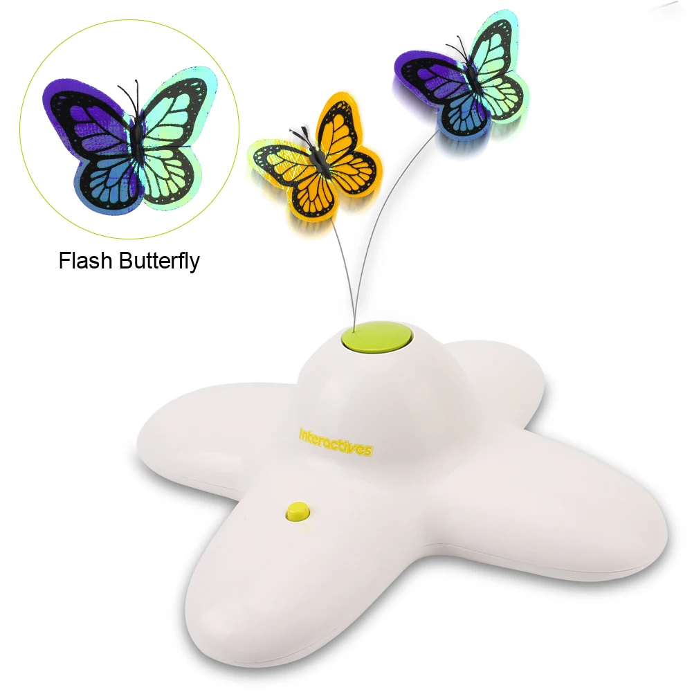 Cat Toy Automatic Interactive Flutter Bug Activated Butterfly Funny Toys Smart Flashing Puzzle Toy 360 Degree Rotating Motion - Image 7
