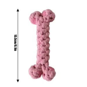 Dog Chew Toys Soft Cotton Bone Puppy Teeth Cleaning Toy 15.5cm/6.1 Inches Aggressive Chewers Dog Toy Pet Teeth Cleaning
