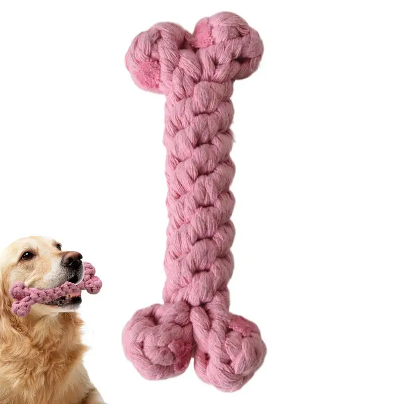 Dog Chew Toys Soft Cotton Bone Puppy Teeth Cleaning Toy 15.5cm/6.1 Inches Aggressive Chewers Dog Toy Pet Teeth Cleaning - Image 5