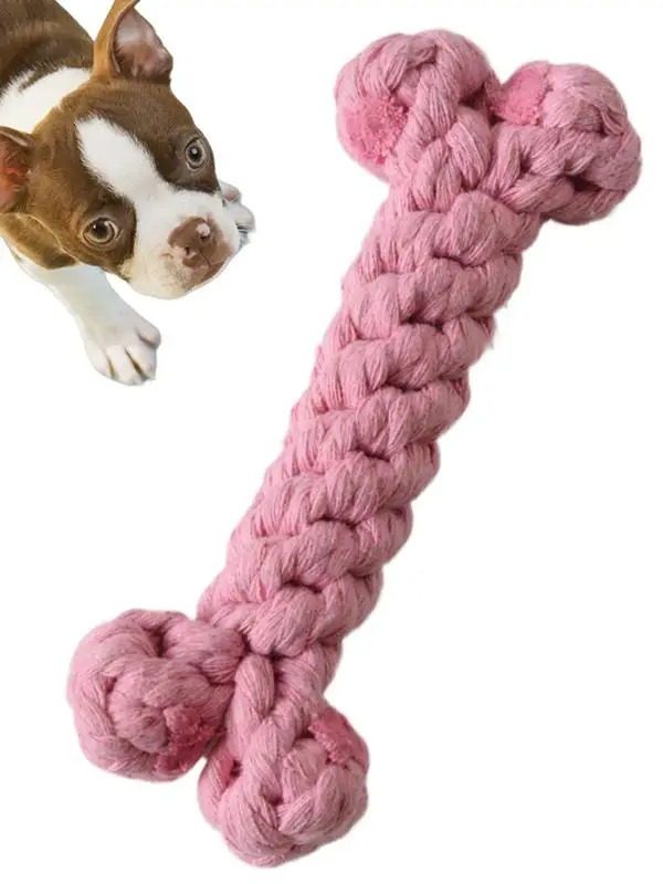 Dog Chew Toys Soft Cotton Bone Puppy Teeth Cleaning Toy 15.5cm/6.1 Inches Aggressive Chewers Dog Toy Pet Teeth Cleaning - Image 7